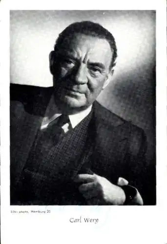 Ak Schauspieler Carl Wery, Portrait, Autogramm