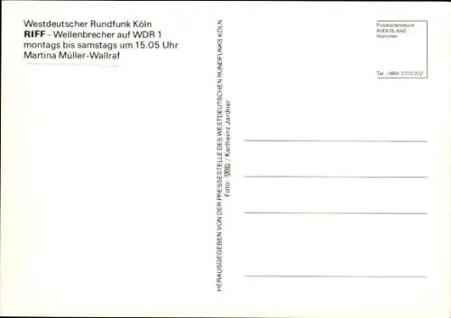 Ak Schauspielerin Martina Müller-Wallraf, Portrait, Autogramm