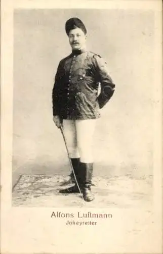 Ak Jockey Alfons Luftmann, Portrait