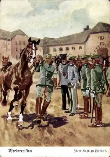 Regiment Künstler Ak Döbrich-Steglitz, Jäger-Regiment zu Pferde 5, Pferderevision