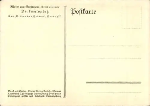 Künstler Ak Braune, Erwin, Großlohma Blankenhain in Thüringen, Denkmalsplatz