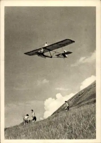 Ak Segelflugzeug beim Start