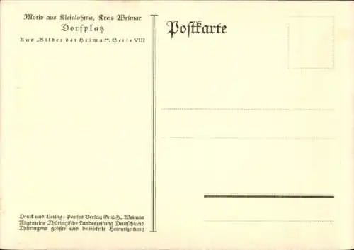 Künstler Ak Braune, Erwin, Kleinlohma Blankenhain in Thüringen, Dorfplatz