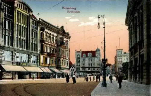 Ak Bydgoszcz Bromberg Westpreußen, Theaterplatz