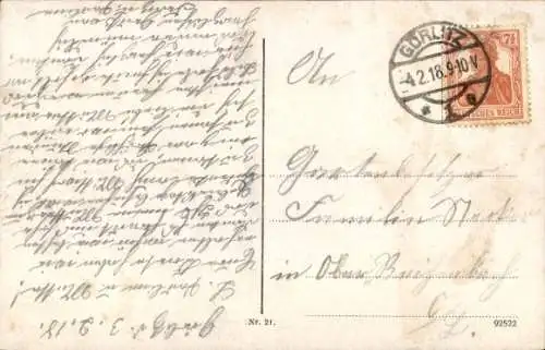 Ak Görlitz in der Lausitz, Kaiserliches Hauptpostamt am Bahnhof, Straßenbahn