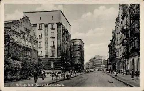 Ak Katowice Kattowitz Oberschlesien, August-Schneider-Straße