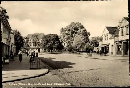 Ak Roßlau an der Elbe Anhalt, Hauptstraße, Ernst-Thälmann-Platz