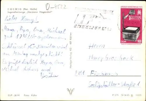 Ak Coswig in Anhalt, Jugendherberge Hermann Hagendorf