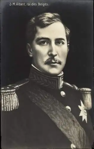 Künstler Ak König Albert I. von Belgien, Portrait