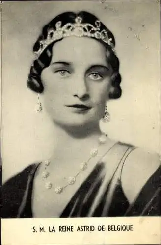 Ak Astrid von Schweden, Königin von Belgien