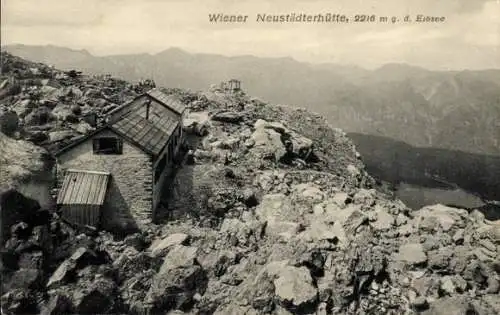 Ak Ehrwald in Tirol, Wiener Neustädter Hütte, Blick gegen Eibsee