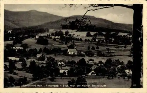 Ak Przesieka Hain Podgórzyn Giersdorf Riesengebirge Schlesien, Panorama, kleine Sturmhaube