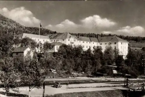 Ak Geilo Norwegen, Blick auf das Holms Hotel, Park