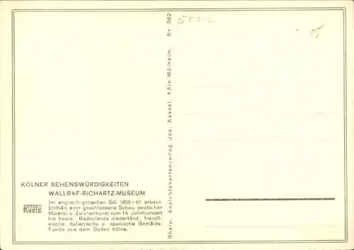 Ak Köln am Rhein, Wallraf-Richartz-Museum