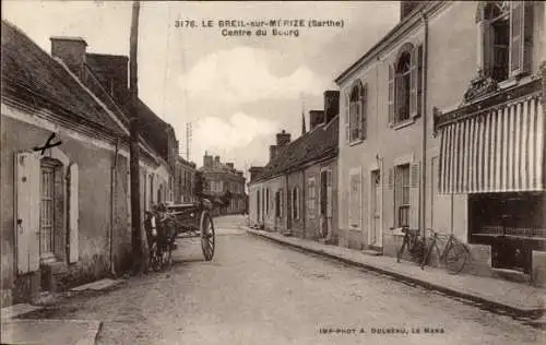 Ak Le Breil sur Mérize Sarthe, Centre du Bourg