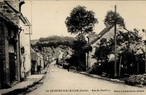 Ak La Chartre sur Loir Sarthe, Rue de Chatillon