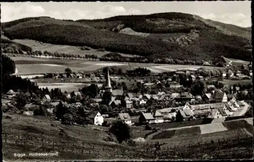 Ak Bigge Olsberg im Sauerland, Blick auf den Ort mit Umgebung