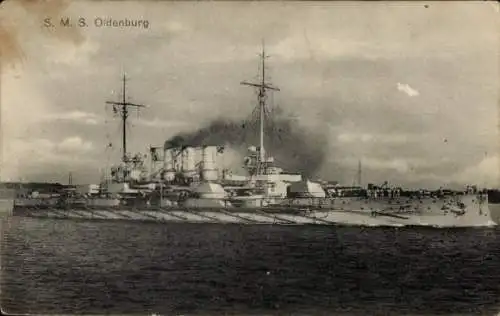 Ak Deutsches Kriegsschiff, SMS Oldenburg, Kaiserliche Marine