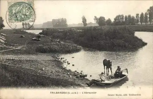 Ak Trilbardou Seine et Marne, Abreuvoir