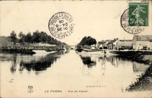 Ak La Tombe Seine et Marne, vue du Canal