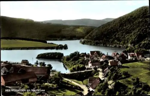 Ak Heringhausen Diemelsee Hessen, Gesamtansicht, Diemelsee