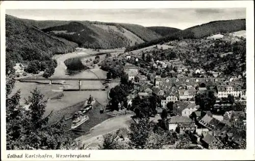 Ak Bad Karlshafen an der Weser, Brücke, Panorama