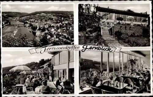 Ak Bad Karlshafen an der Weser, Terrassenkaffee Fernblick, Gastraum