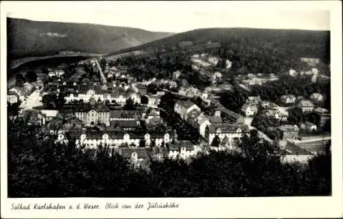 Ak Bad Karlshafen an der Oberweser Hessen, Blick von der Juliushöhe auf die Stadt