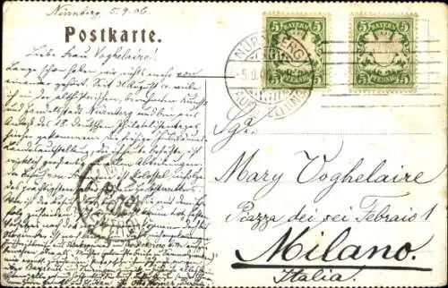 Ak Nürnberg in Mittelfranken, Burghof, Eingang