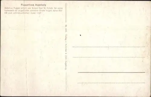 Ak Augsburg in Schwaben, Fuggerhaus