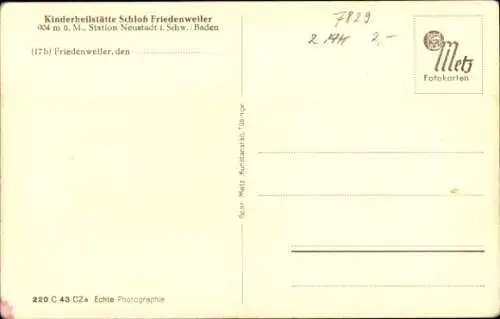 Ak Friedenweiler im Schwarzwald, Kinderheilstätte