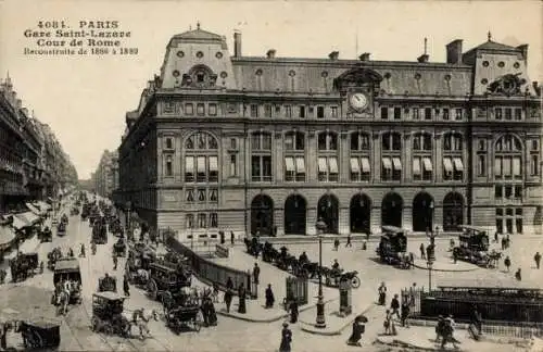 Ak Paris VIII, Gare Saint Lazare, Gericht von Rom