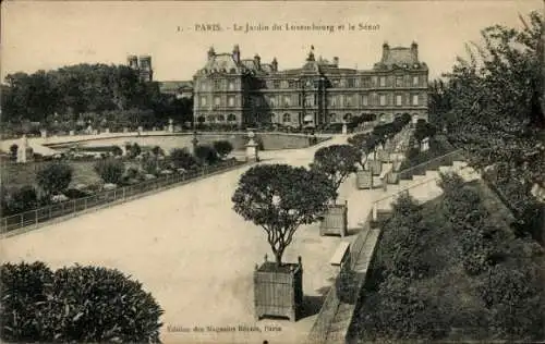 Ak Paris VI, Jardin du Luxembourg, Senat