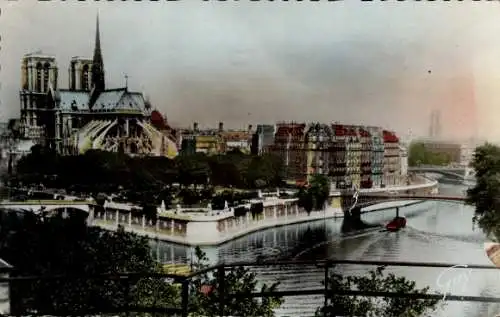 Ak Paris I Île de la Cité, Blick von flussaufwärts