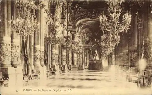 Ak Paris IX, Das Foyer der Oper