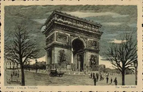 Künstler Ak Paris VIII, Arc de Triomphe, Arc de Triomphe