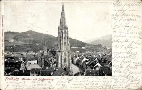 Ak Freiburg im Breisgau, Münster, Schlossberg