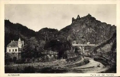 Ak Altenahr im Ahrtal, Ahr, Tunnel, Burg Are
