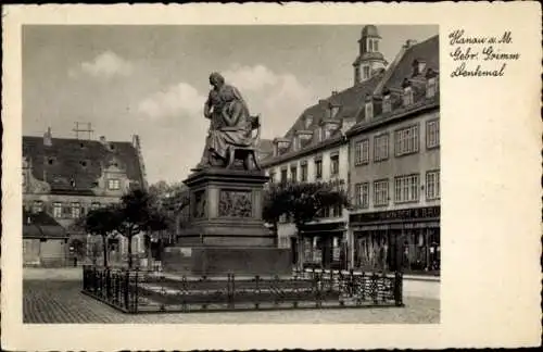 Ak Hanau am Main, Gebrüder Grimm Denkmal