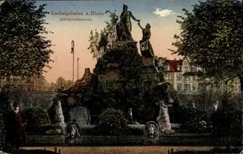 Ak Ludwigshafen am Rhein, Jubiläumsbrunnen