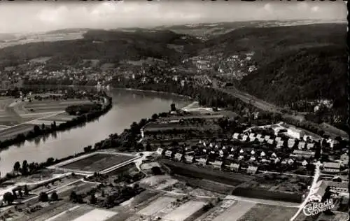 Ak Waldshut Tiengen am Hochrhein, Panorama, Blick in den Schwarzwald