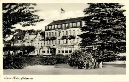 Ak Andernach Rheinland Pfalz, Rheinstrand Hotel Rheinischer Hof von Müller