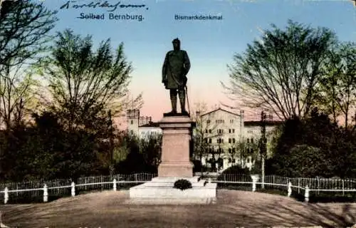 Ak Bernburg an der Saale, Bismarckdenkmal