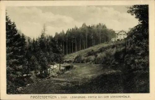 Ak Finsterbergen Friedrichroda, Leinagrund Partie bei der Steigermühle