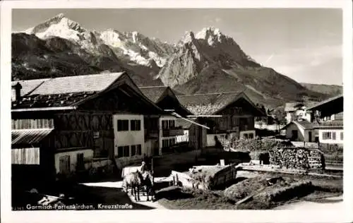 Ak Garmisch Partenkirchen in Oberbayern, Kreuzstraße