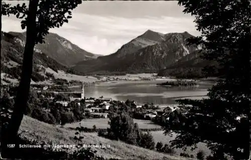 Ak Schliersee in Oberbayern, Panorama, Jägerkamp, Brecherspitz