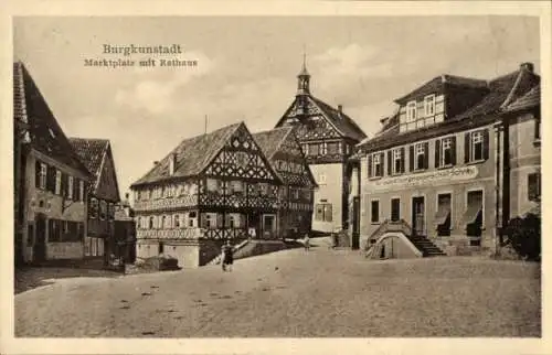 Ak Burgkunstadt am Main Oberfranken, Marktplatz, Rathaus