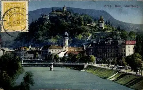 Ak Graz Steiermark, Schlossberg, Mur