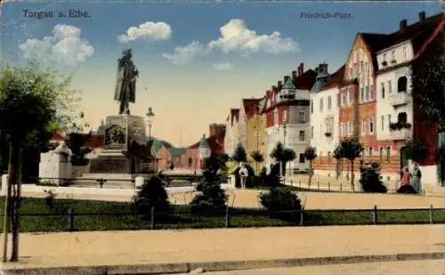 Ak Torgau an der Elbe, Friedrichplatz, Denkmal