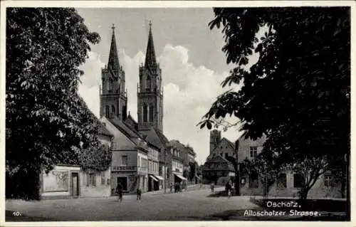 Ak Oschatz in Sachsen, Altoschatzer Straße, Kirche